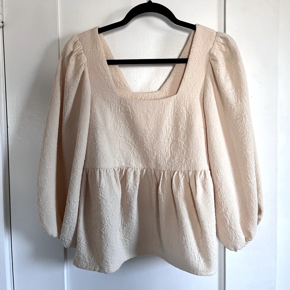 JUST Female cream textured blouse